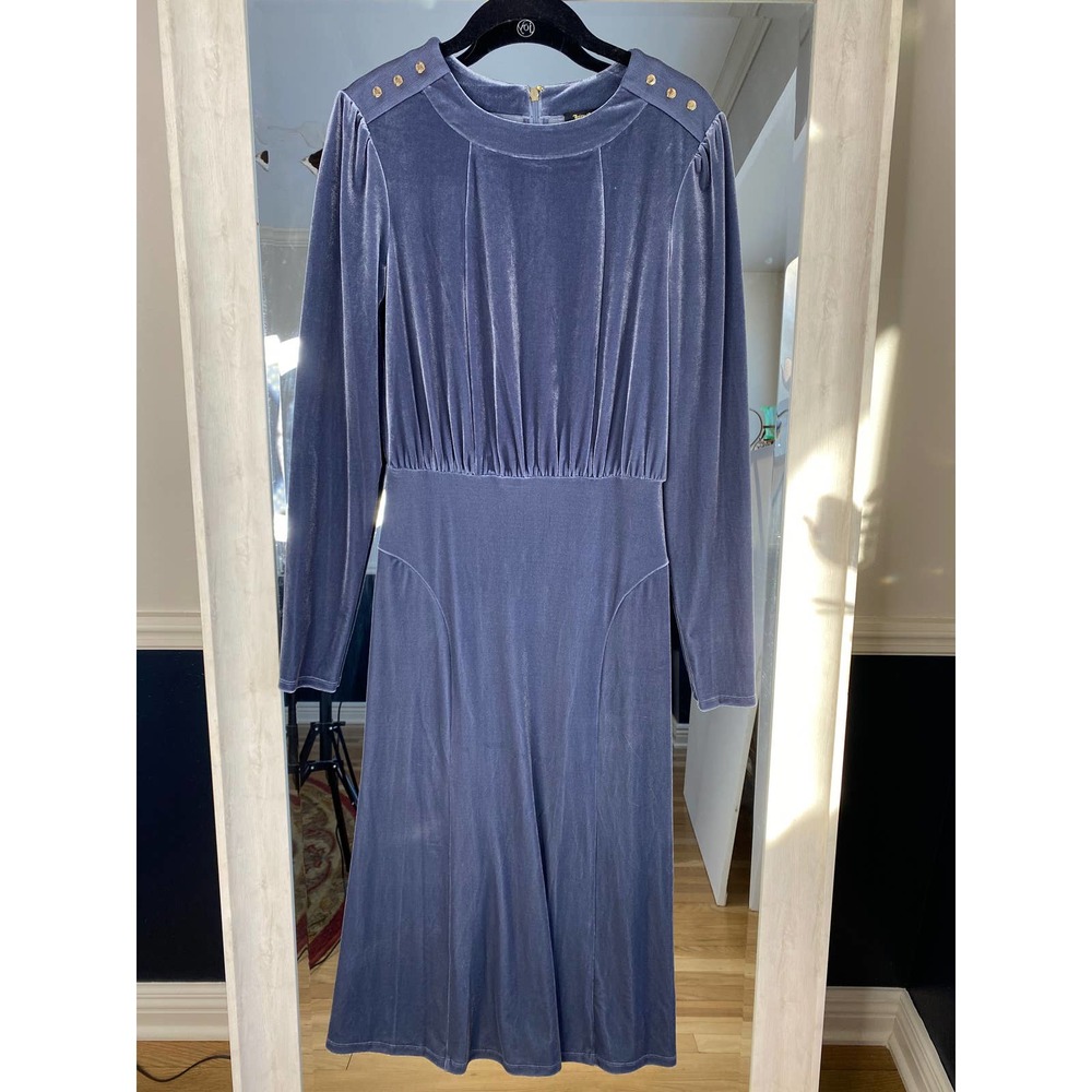 Juicy Couture Black Label gray velour midi dress size 4